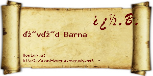 Ávéd Barna névjegykártya