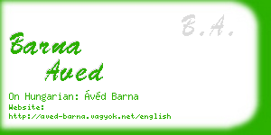barna aved business card