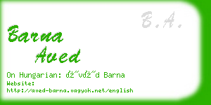 barna aved business card